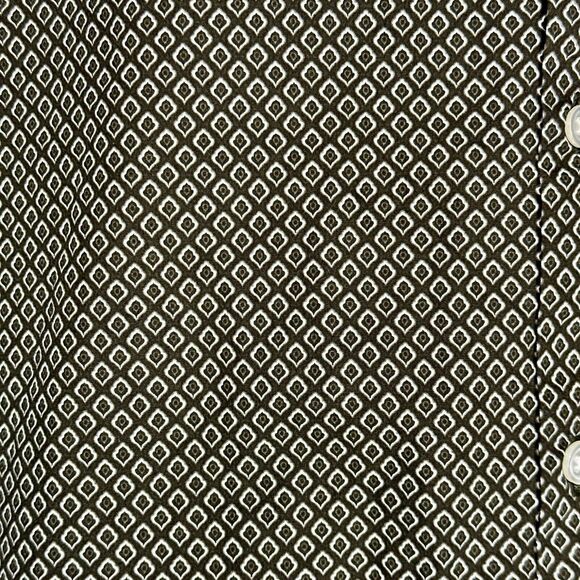 Structure Slim Button Up Shirt Men's Large Short Sleeve Black & Gray geometric - Picture 2 of 5